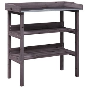 vidaXL Plantebord med hyller gr&aring; 78x38x82,5 cm heltre gran