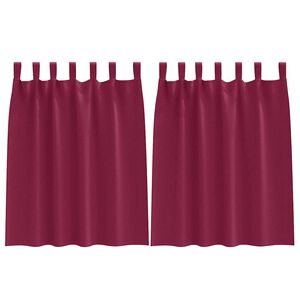 vidaXL Mørkleggende Gardiner med Ringer 2 pcs Vinrød 140 x 140 cm