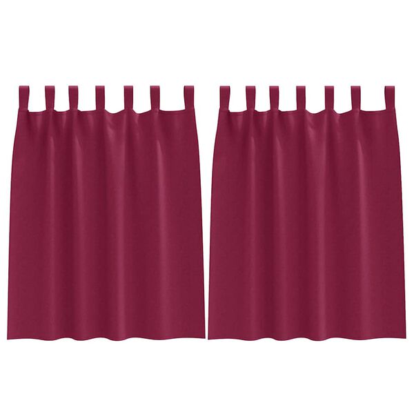 vidaXL Mørkleggende Gardiner med Ringer 2 pcs Vinrød 140 x 140 cm