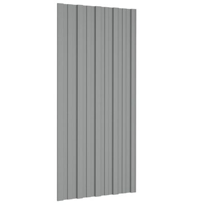 vidaXL Takplater 12 stk grå 100x45 cm galvanisert stål