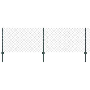 vidaXL Kjettinggjerde med stolpe 10 x 0,8 m PVC-belagt st&aring;l Gr&oslash;nn Mesh