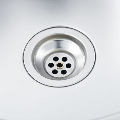 vidaXL Dobbel kjøkkenvask sølv 800x500x155 mm rustfritt stål