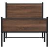 vidaXL Sengeramme i metall uten madrass brun eik 75x190 cm