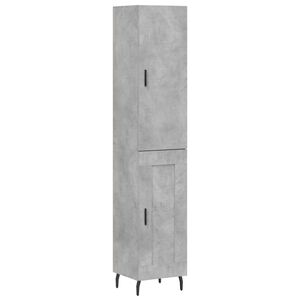 vidaXL Highboard betonggr&aring; 34,5x34x180 cm konstruert tre