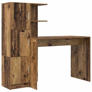 vidaXL Skrivebord 2 pcs Gammelt tre