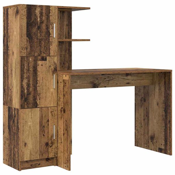 vidaXL Skrivebord 2 pcs Gammelt tre