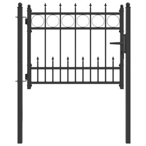 vidaXL Gjerdeport HORST 100 x 75 cm Metall Svart L&aring;sbar