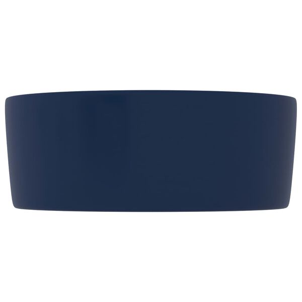 vidaXL Luksuriøs servant rund matt mørkeblå 40x15 cm keramisk