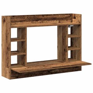 vidaXL Veggmontert skrivebord Gammelt tre 105 x 48 x 75 cm