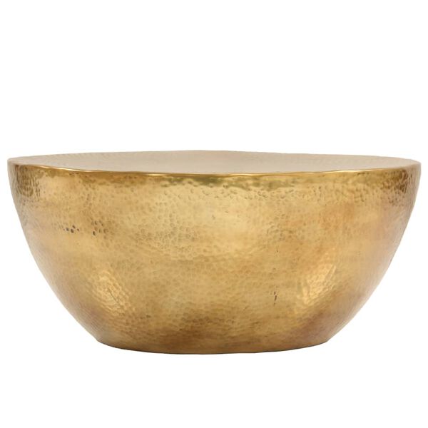 vidaXL Salongbord hamret aluminium 70x30 cm messing