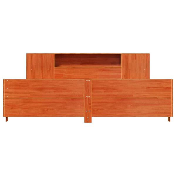 vidaXL Sengeramme uten madrass voksbrun 180x200 cm heltre furu