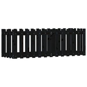 vidaXL H&oslash;ybed med gjerdedesign svart 150x50x50 cm heltre furu