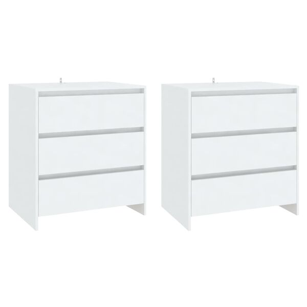 vidaXL Skjenker 3 stk hvit konstruert tre