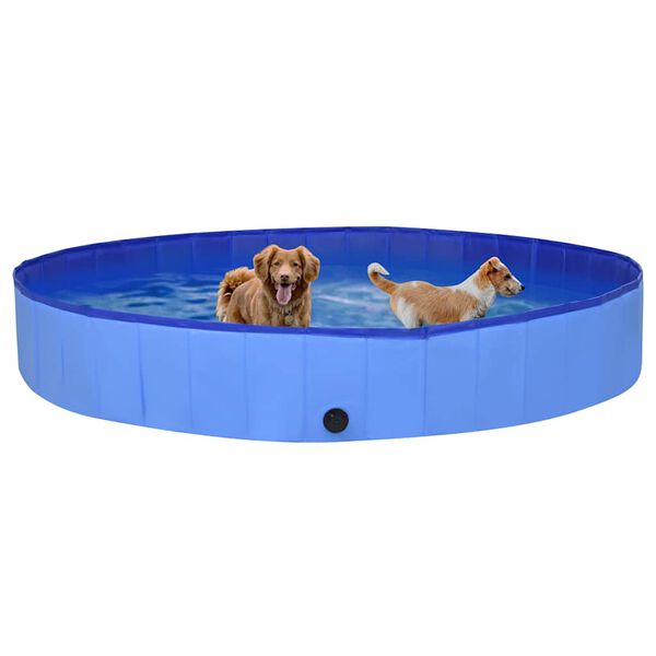 vidaXL Sammenleggbart hundebasseng 300x40 cm blå PVC