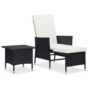 vidaXL Hagesofagruppe med puter 2 deler polyrotting svart