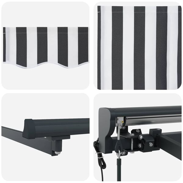 vidaXL Innvendbar Markise Antrasitt og Hvit 400 &times; 300 cm