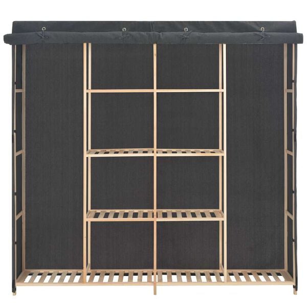 vidaXL Garderobeskap gr&aring; 173x40x170 cm stoff