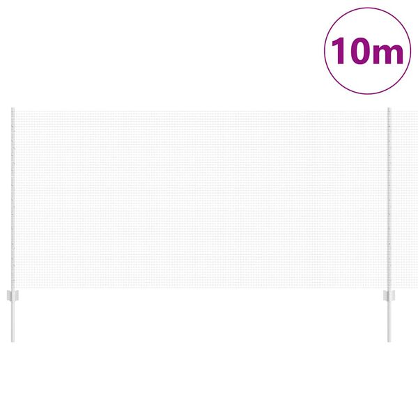 vidaXL Gjerde med stolpe s&oslash;lv 1,2 x 10 m St&aring;l