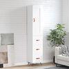 vidaXL Highboard h&oslash;yglans hvit 34,5x34x180 cm konstruert tre