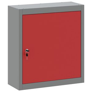vidaXL Verkt&oslash;yskab med hylle R&oslash;d og Gr&aring; 50 x 20 x 55 cm St&aring;l