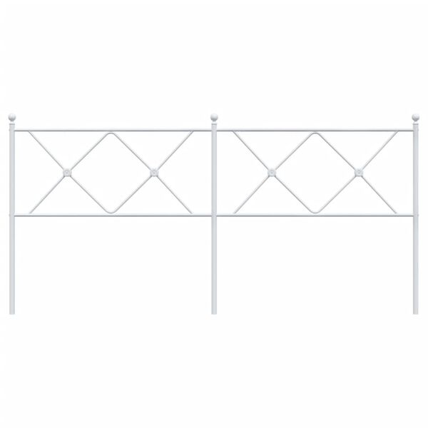 vidaXL Utskiftbar sengegavl i metall hvit 180 cm