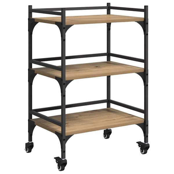 vidaXL Kj&oslash;kkenvogn Artisan Eik 50 x 35 x 75.5 cm Konstruert tre