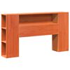 vidaXL Seng med bokhylle uten madrass voksbrun 140x190 cm heltre furu