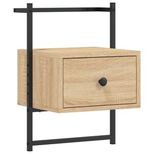 vidaXL Nattbord veggmontert sonoma eik 35x30x51 cm konstruert tre