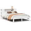 vidaXL Seng med bokhylle uten madrass hvit 135x190 cm heltre furu