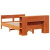 vidaXL Seng med bokhylle uten madrass voksbrun 120x190 cm heltre furu