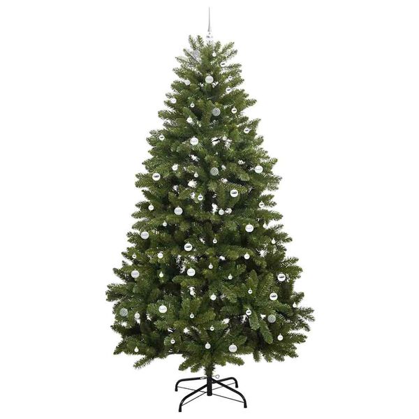 vidaXL Kunstig juletre med 300 LED gr&oslash;nn 300 cm PVC og metall