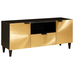 vidaXL TV-skap Svart og Gull 105 x 33 x 46 cm Konstruert tre
