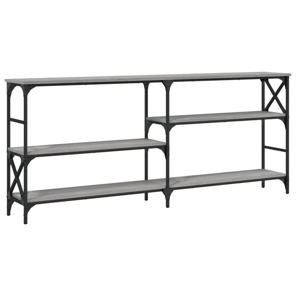 vidaXL Konsollbord gr&aring; sonoma 180x29x76,5 cm konstruert tre
