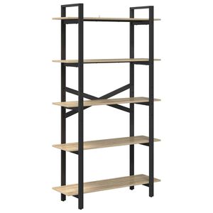 vidaXL Bokhylle 5 niv&aring;er 100 x 33,5 x 178 cm Konstruert tre Sonoma eik