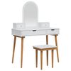 vidaXL Sminkebordsett FAUSKE 5 stk. Hvit 100 x 50 x 143 cm