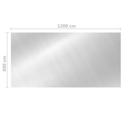 vidaXL Bassengtrekk rektangulært 1200x600 cm PE sølv
