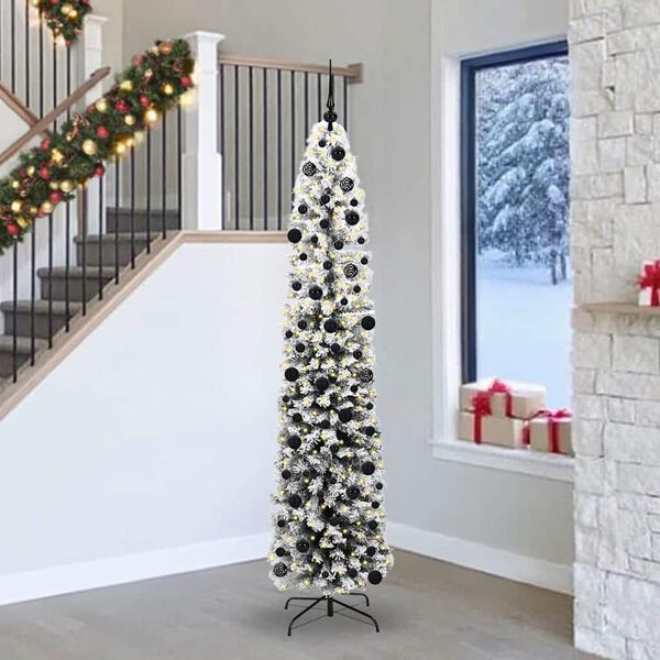 vidaXL Kunstig juletre med 300 LED grønn 240 cm PVC og stål og plast