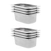 vidaXL Gastronormbeholdere 8 stk GN 1/4 100 mm rustfritt st&aring;l