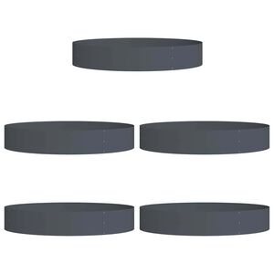 vidaXL Plante ring 5 pcs Antrasitt 120 x 120 x 20 cm Kaldvalsest&aring;l