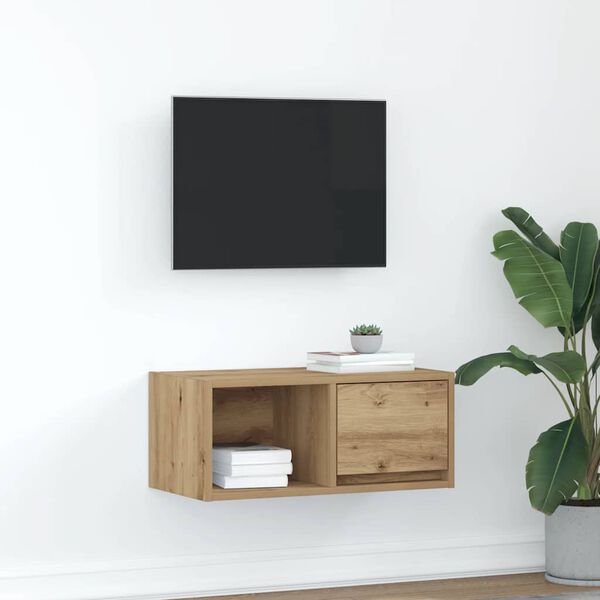 vidaXL TV-benk artisan eik 60x31x25,5 cm konstruert tre