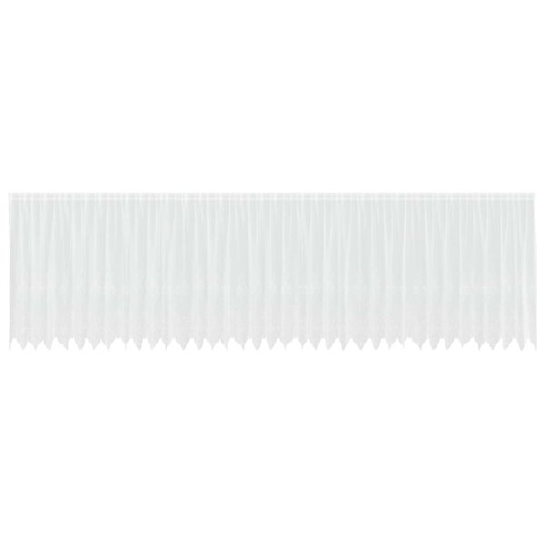 vidaXL Blondegardin med gardiner Blomster Hvit 140x900cm Polyester