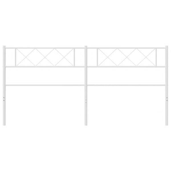 vidaXL Utskiftbar sengegavl i metall hvit 200 cm