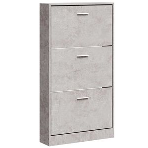 vidaXL Skoskap betonggr&aring; 59x17x108 cm konstruert tre