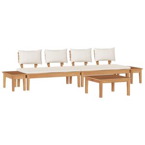 vidaXL Hagesofa Set 5 pcs Brun og Krem