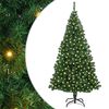 vidaXL Kunstig juletre med 300 LED gr&oslash;nn 180 cm PVC og St&aring;l og Plast