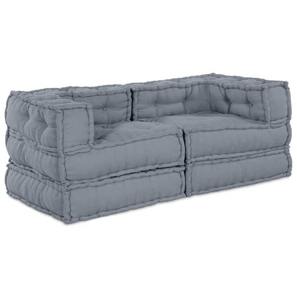 vidaXL Modulsofa 2 pcs Grå 140 x 70 x 56 cm stoff