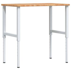 vidaXL Arbeidsbenk lysebrun 100x60x(71,5-98) cm heltre eik rektangul&aelig;r