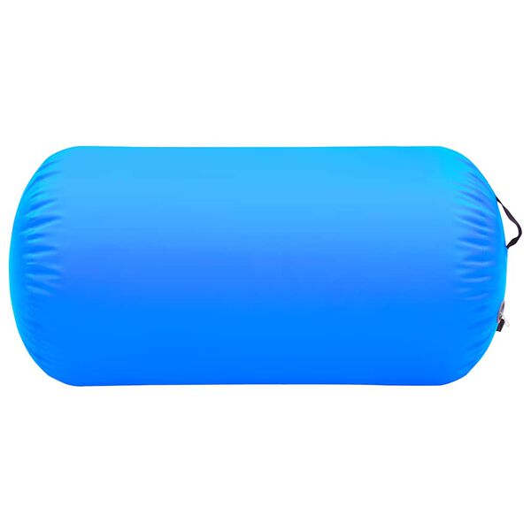 vidaXL Oppblåsbar gymnastikkrull med pumpe 120x90 cm PVC blå