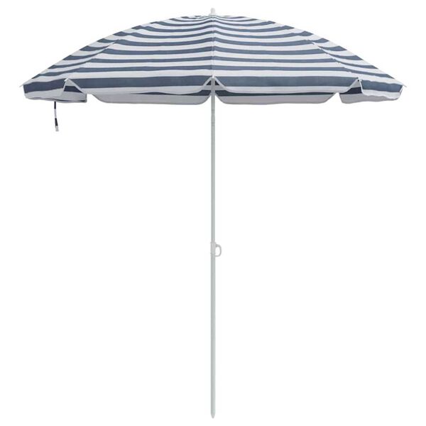 vidaXL Strandparasol Blå og hvit 263 x 263 x 272 cm