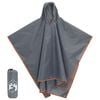 vidaXL Regnponcho med hette 2-i-1 design gr&aring; og oransje 223x145 cm
